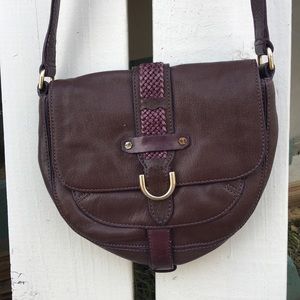 Purple crossbody Cole Haan braid leather